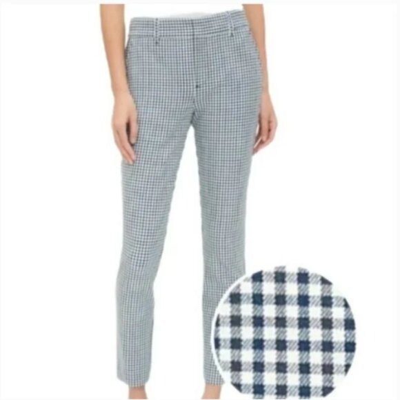 GAP Navy Gingham Signature Skinny Ankle Pants - Picture 1 of 7